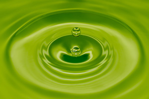 Green water droplet