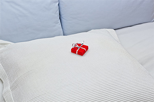 An example of an attractive feature is when the housekeeping team leaves a chocolate on their guest's pillow.