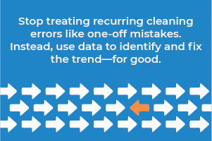 Stop treating recurring cleaning errors like one-off mistakes. Instead, use data to identify and fix the trend—for good.