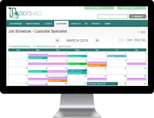 Use our janitorial service scheduling software to calendar all of your cleanings. As work comes due, our software will send your team reminders so that you can save on labor costs and prove contract fulfillment.
