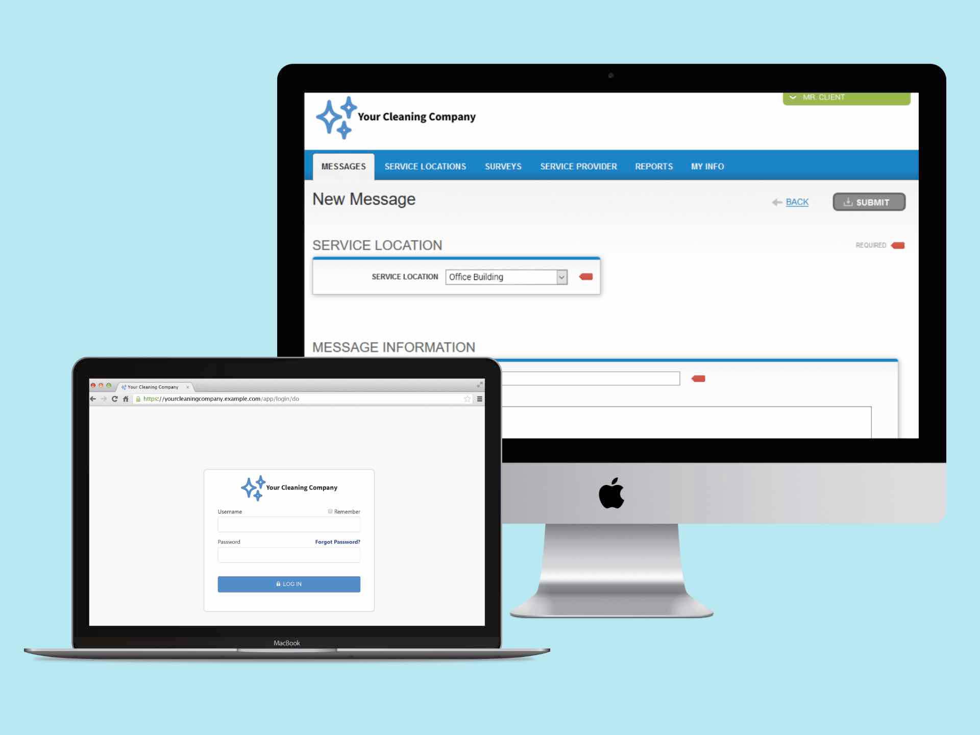 Create a seamless web interface for your employees and customers online.