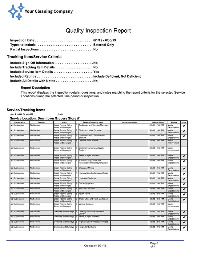 Pull the quality inspection report to view any pictures and notes added to the inspection.